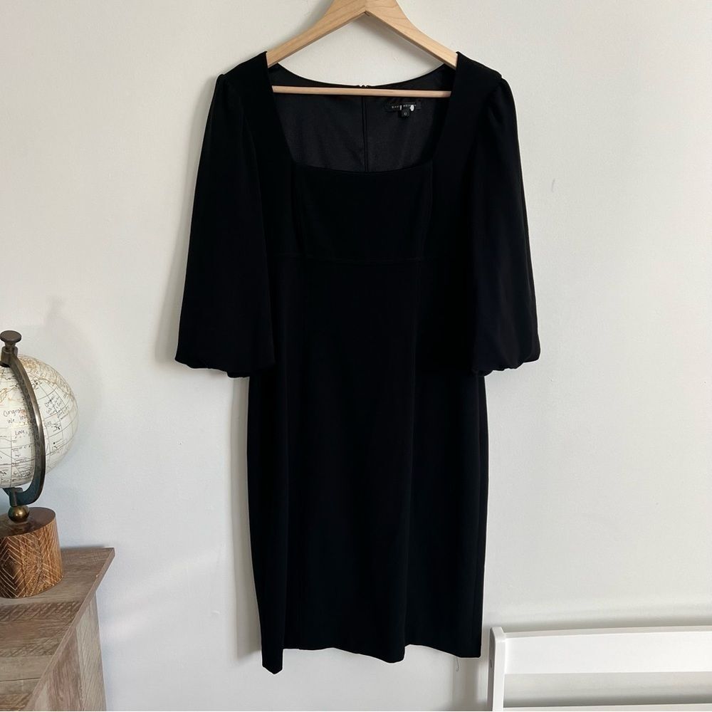 David Meister Dress Square Neck Little Black Dress LBD 10